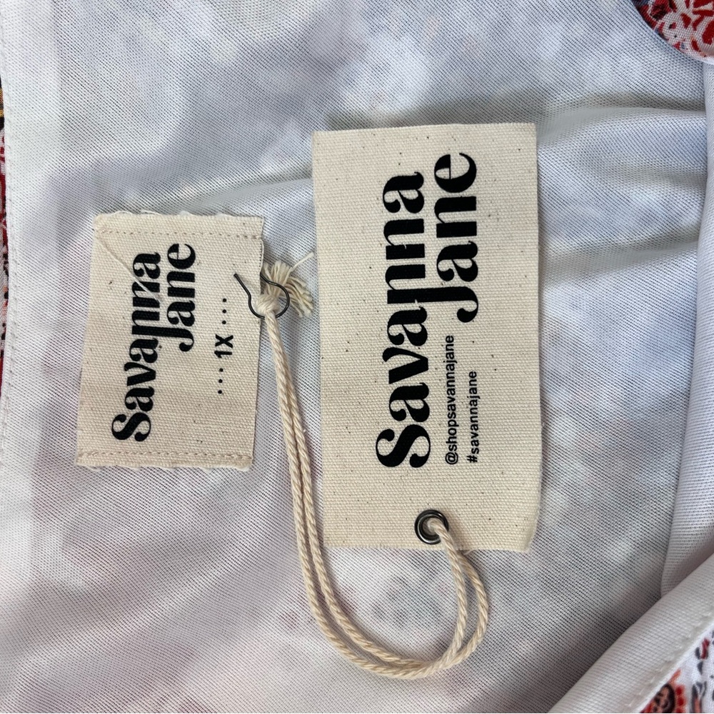 Savanna Jane Patchwork One Shoulder Boho Dress 1X… - image 9